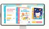 colorful children's books with cute space cat character on cover displayed on online marketplace digital scree